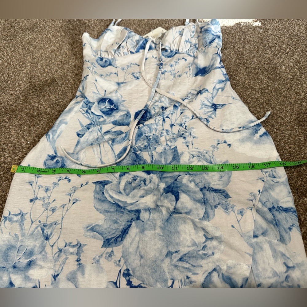 Privy Blue and White Smocked Dress with rose designs - Picture 7 of 15